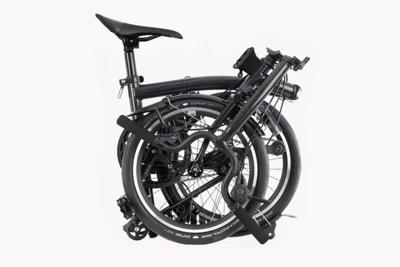 Brompton P-Line Urban Mid Bar Folding Bike 2022 Midnight Black-3